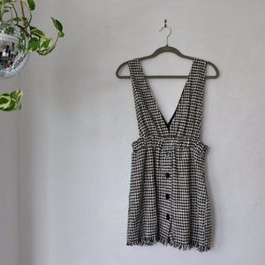 Zara Overall Dress, Black & White, Size Medium